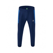 Erima Präsentationshose Team lang (100% Polyester, leicht, moderner schmaler Schnitt) royalblau/navyblau Jungen